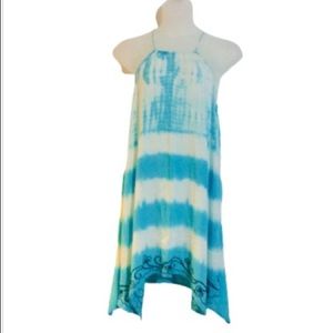 Beach By Exist Turquoise & White Tie-dye Coverup